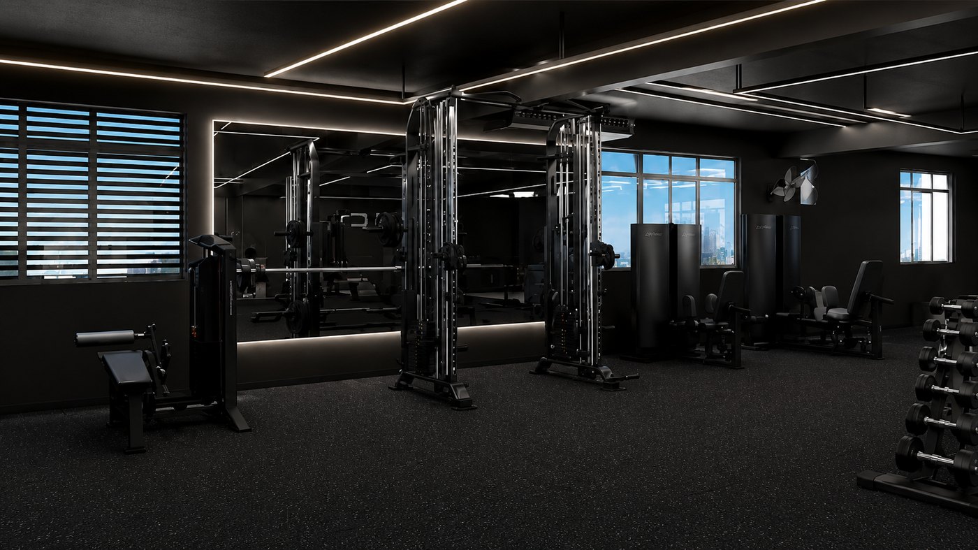 Salão de treino do Lion CT com equipamentos de musculação